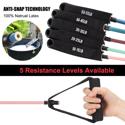  Resistance Band | Home Gym Exercise Band with Handles and Door Anchor 