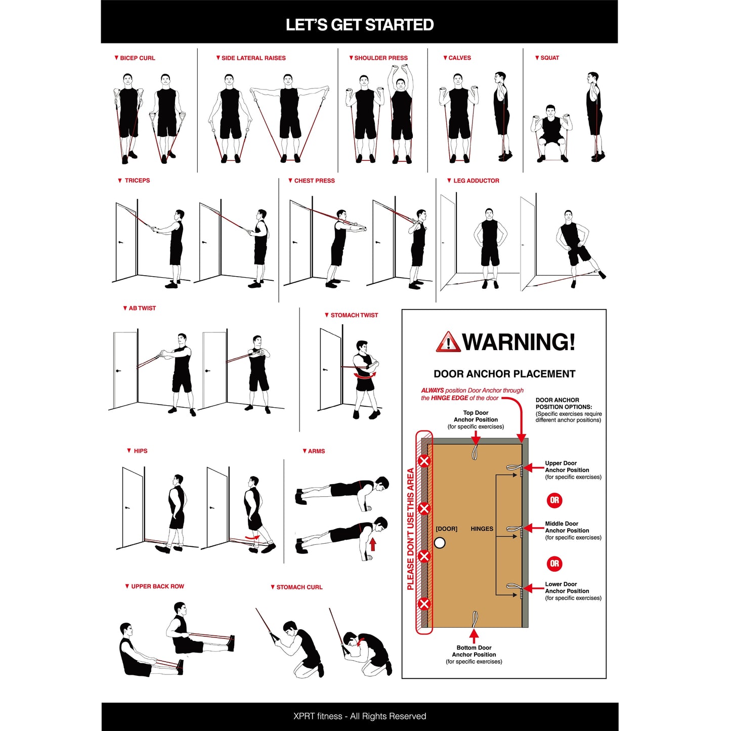  Resistance Band | Home Gym Exercise Band with Handles and Door Anchor 